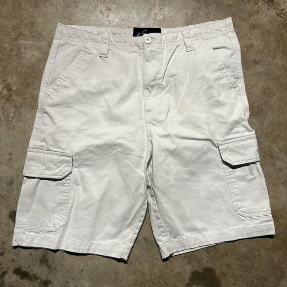 Vintage Y2k I5 Apparel White Cargo Shorts 34x10 - Picture 1 of 3